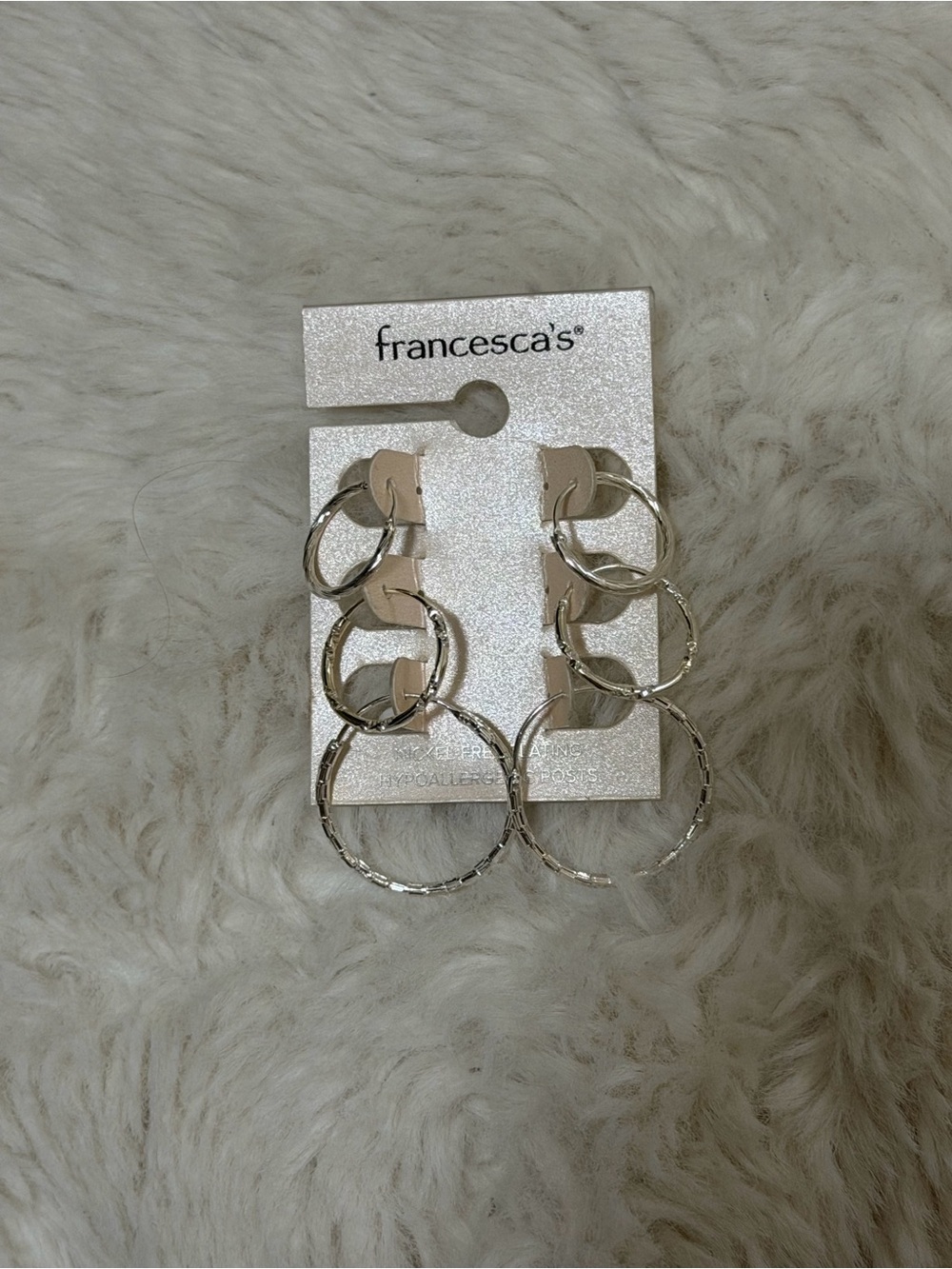 Francesca's Silver Multi-Hoop Dangle Earrings